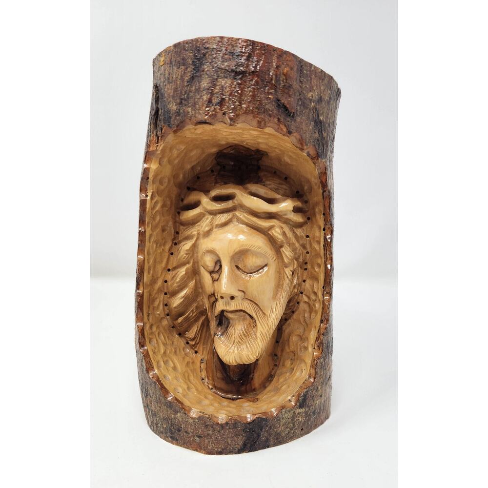 Hand-Carved Wooden Jesus Christ Sculpture | Rustic Folk Art | Devotional